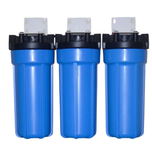 TRIPLE WHOLE HOUSE WATER SYSTEM 3/4" FPT Sediment/KDF55 GAC/Carbon Block