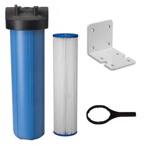 Big Blue  Water Filter Housing 1"NPT w/PR Mounting Bracket 10 Micron Pleated Sediment